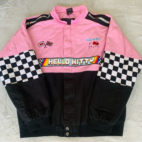 Hello Kitty Sango Tokyo Race Car Bomber Jacket Coat Sz Med - Picture 1 of 10